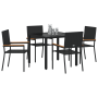 Juego de Comedor de Jardín de 5 piezas Negro Poliratán de , Sillas de jardín - Ref: Foro24-3365387, Precio: 285,68 €, Descuen...