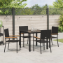 Juego de Comedor de Jardín de 5 piezas Negro Poliratán de , Sillas de jardín - Ref: Foro24-3365387, Precio: 285,68 €, Descuen...