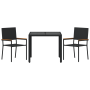 Set de Comedor para Jardín de 3 Piezas Negro de Poliratán de , Sillas de jardín - Ref: Foro24-3365384, Precio: 189,43 €