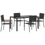 Juego de Comedor de Jardín de 5 Piezas Negro Polirratán de , Sillas de jardín - Ref: Foro24-3365390, Precio: 316,89 €