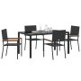 Juego de Comedor de Jardín de 5 Piezas Negro Polirratán de , Sillas de jardín - Ref: Foro24-3365390, Precio: 316,89 €