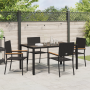 Juego de Comedor de Jardín de 5 Piezas Negro Polirratán de , Sillas de jardín - Ref: Foro24-3365390, Precio: 316,89 €