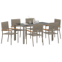 Conjunto de Comedor de Jardín de 7 Piezas Gris Ratán Sintético de , Sillas de jardín - Ref: Foro24-3365394, Precio: 419,23 €