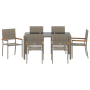 Conjunto de Comedor de Jardín de 7 Piezas Gris Ratán Sintético de , Sillas de jardín - Ref: Foro24-3365394, Precio: 419,23 €