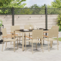 Conjunto de Comedor de Jardín Beige Ratán Poliéster de 7 Piezas de , Sillas de jardín - Ref: Foro24-3365395, Precio: 415,55 €