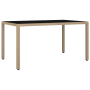 Conjunto de Comedor de Jardín Beige Ratán Poliéster de 7 Piezas de , Sillas de jardín - Ref: Foro24-3365395, Precio: 415,55 €