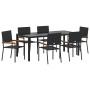 Conjunto de Comedor de Jardín de 7 Piezas Negra de Poliratán de , Sillas de jardín - Ref: Foro24-3365396, Precio: 421,89 €