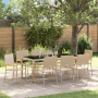 Conjunto de comedor de jardín de 9 piezas beige ratán poliéster de , Sillas de jardín - Ref: Foro24-3365401, Precio: 549,46 €...