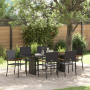 Juego de Comedor de Jardín de 7 Piezas en Poliratán Negro de , Sillas de jardín - Ref: Foro24-3365424, Precio: 441,52 €, Desc...