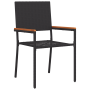 Juego de Comedor de Jardín de 7 Piezas en Poliratán Negro de , Sillas de jardín - Ref: Foro24-3365424, Precio: 441,52 €, Desc...