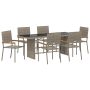 Conjunto de comedor de jardín de 7 piezas  Gris Poliratán | Foro24.es | Tu tienda online para hogar, jardín y más Foro24.es