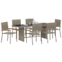 Conjunto de comedor de jardín de 7 piezas  Gris Poliratán | Foro24.es | Tu tienda online para hogar, jardín y más Foro24.es