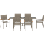 Conjunto de comedor de jardín de 7 piezas  Gris Poliratán | Foro24.es | Tu tienda online para hogar, jardín y más Foro24.es