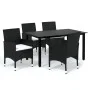 Garden dining set 5 pieces with black synthetic rattan cushions by vidaXL, Garden sets - Ref: Foro24-3094975, Price: 387,96 €...