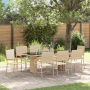 Juego de Comedor de Jardín de 9 Piezas Beige Poliratán de , Sillas de jardín - Ref: Foro24-3365429, Precio: 582,78 €