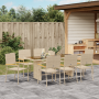 Juego de Comedor de Jardín de 9 Piezas Beige Poliratán de , Sillas de jardín - Ref: Foro24-3365429, Precio: 582,78 €