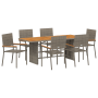 Conjunto de Comedor de Jardín  de 7 Piezas Gris Poliratán | Foro24.es | Tu tienda online para hogar, jardín y más Foro24.es