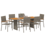Conjunto de Comedor de Jardín  de 7 Piezas Gris Poliratán | Foro24.es | Tu tienda online para hogar, jardín y más Foro24.es