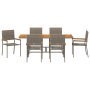 Conjunto de Comedor de Jardín  de 7 Piezas Gris Poliratán | Foro24.es | Tu tienda online para hogar, jardín y más Foro24.es