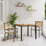 Set de Comedor de Jardín 3 Piezas Acacia de Ratan Sintético Negro de , Sillas de jardín - Ref: Foro24-3365434, Precio: 222,42...