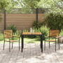Set de Comedor de Jardín 3 Piezas Acacia de Ratan Sintético Negro de , Sillas de jardín - Ref: Foro24-3365434, Precio: 222,42...