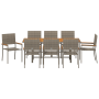 Juego de Comedor de Jardín  de 9 Piezas Gris Poliratán | Foro24.es | Tu tienda online para hogar, jardín y más Foro24.es