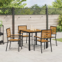 Juego de Comedor de Jardín de 5 Piezas Acacia de Ratan Poly Negro de , Sillas de jardín - Ref: Foro24-3365436, Precio: 328,50...