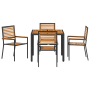 Juego de Comedor de Jardín de 5 Piezas Acacia de Ratan Poly Negro de , Sillas de jardín - Ref: Foro24-3365436, Precio: 328,50...