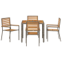 Conjunto de Comedor de Jardín  de 5 Piezas de Poliratán Gris y Acacia | Foro24.es | Tu tienda online para hogar, jardín y más Foro24.es