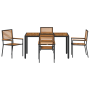 Juego de Comedor de Jardín de 5 Piezas Negro de Poliratán y Acacia de , Sillas de jardín - Ref: Foro24-3365438, Precio: 391,7...