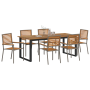 Juego de Comedor de Jardín de 7 Piezas Gris de Polirratán Acacia de , Sillas de jardín - Ref: Foro24-3365467, Precio: 595,43 €