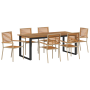 Juego de Comedor de Jardín de 7 Piezas Beige Poliratán Acacia de , Sillas de jardín - Ref: Foro24-3365468, Precio: 593,64 €