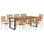 Juego de Comedor de Jardín de 9 Piezas Beige de Polirratan y Acacia de , Sillas de jardín - Ref: Foro24-3365471, Precio: 707,...