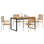 Conjunto de Comedor Jardín de 5 Piezas Beige Poly Rattan Acacia de , Sillas de jardín - Ref: Foro24-3365474, Precio: 452,98 €