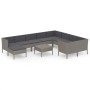 11-teiliges Gartenmöbel-Set und graue synthetische Rattankissen von vidaXL, Gartensets - Ref: Foro24-3094506, Preis: 901,23 €...