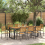 Juego de Comedor de Jardín de 9 Piezas Negro de Polirratán y Acacia de , Sillas de jardín - Ref: Foro24-3365487, Precio: 734,...