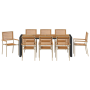 Juego de Comedor de Jardín de 9 Piezas Beige Poliratán Acacia de , Sillas de jardín - Ref: Foro24-3365489, Precio: 743,77 €, ...