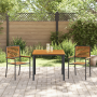Juego de Comedor de Jardín de 3 Piezas de Ratán Sintético Negro y Acacia de , Sillas de jardín - Ref: Foro24-3365490, Precio:...