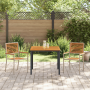 Comedor de Jardín de 3 Piezas en Ratán Poli Beige y Acacia de , Sillas de jardín - Ref: Foro24-3365492, Precio: 249,27 €