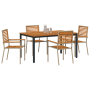 Juego de Comedor de Jardín de 5 Piezas en Beige, Poliratán Acacia | Foro24.es | Tu tienda online para hogar, jardín y más Foro24.es