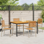 Juego de Comedor de Jardín de 5 Piezas en Beige, Poliratán Acacia | Foro24.es | Tu tienda online para hogar, jardín y más Foro24.es