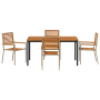 Juego de Comedor de Jardín de 5 Piezas en Beige, Poliratán Acacia | Foro24.es | Tu tienda online para hogar, jardín y más Foro24.es
