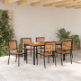Set de Comedor de Jardín de 7 Piezas en Polirratán Negro y Acacia | Foro24.es | Tu tienda online para hogar, jardín y más Foro24.es
