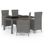 Garten Esstischgarnitur 5 tlg. und Kissen Kunststoff Rattan grau von vidaXL, Gartensets - Ref: Foro24-3094935, Preis: 451,49 ...