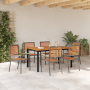Juego de Comedor de Jardín  de 7 piezas Gris Poliratan Acacia | Foro24.es | Tu tienda online para hogar, jardín y más Foro24.es