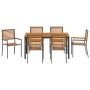 Juego de Comedor de Jardín  de 7 piezas Gris Poliratan Acacia | Foro24.es | Tu tienda online para hogar, jardín y más Foro24.es