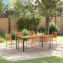 Conjunto de Comedor de Jardín de 7 piezas Beige de Polirratán
