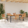 Conjunto de Comedor de Jardín de 7 piezas Beige de Polirratán