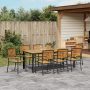 Juego de Comedor de Jardín de 9 Piezas de Ratán Poliéster Negro y Acacia | Foro24.es | Tu tienda online para hogar, jardín y más Foro24.es