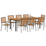 Juego de Comedor de Jardín de 9 Piezas Gris de Poliratán y Acacia | Foro24.es | Tu tienda online para hogar, jardín y más Foro24.es